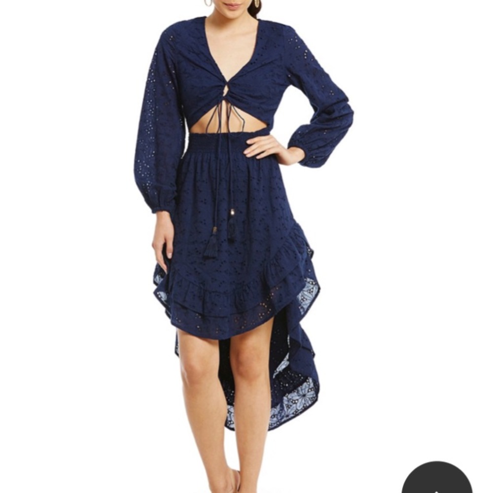 Gianni Bini Tie Front Eyelet Dress